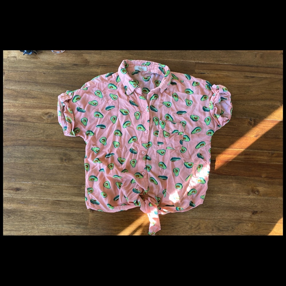 Avocado Front Tie Shirt